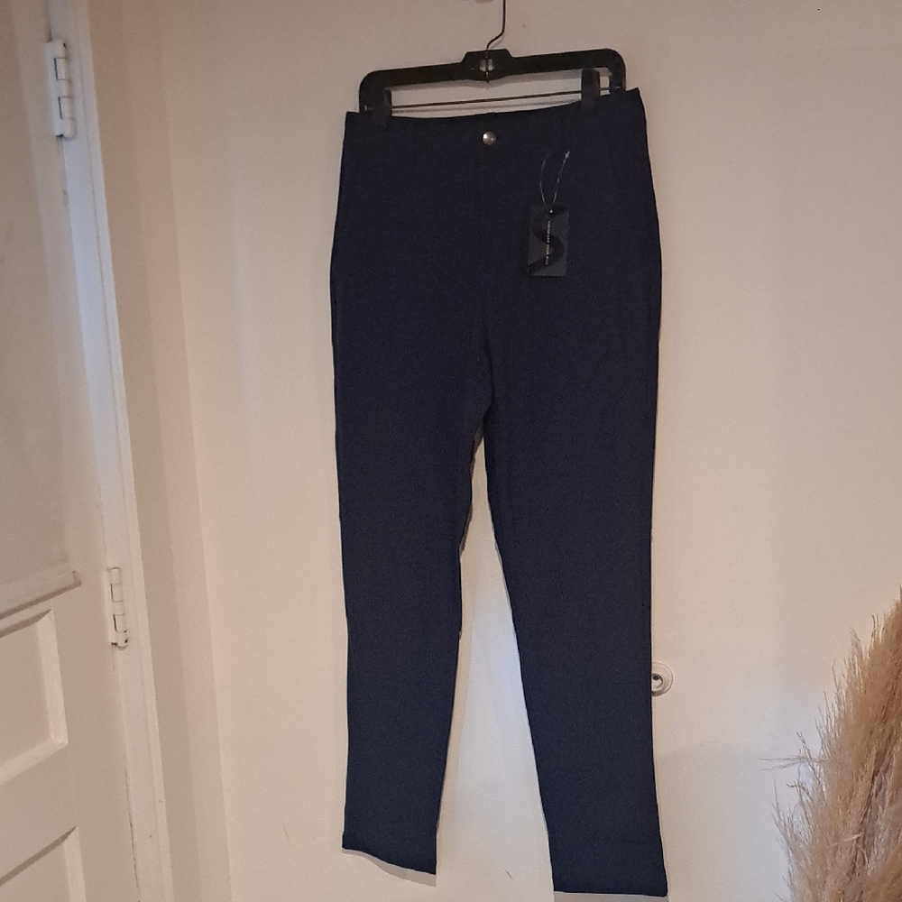 Fitst4 Elegant Men's Dark Blue Dress Pants Size 31 B104